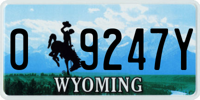 WY license plate 09247Y