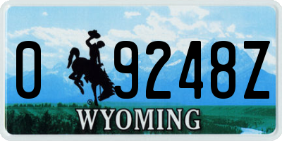 WY license plate 09248Z