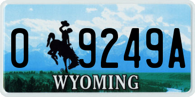 WY license plate 09249A