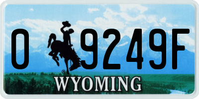 WY license plate 09249F
