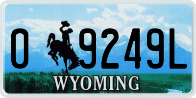 WY license plate 09249L