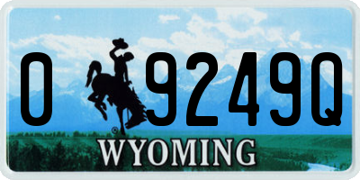 WY license plate 09249Q