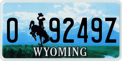 WY license plate 09249Z
