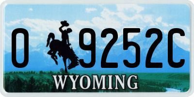 WY license plate 09252C