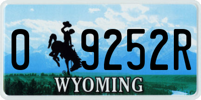 WY license plate 09252R
