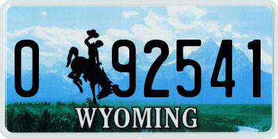 WY license plate 092541