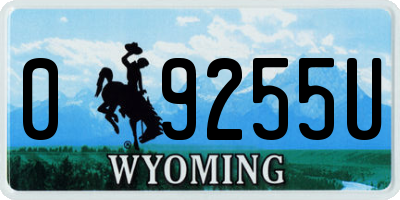 WY license plate 09255U