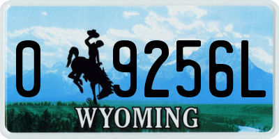 WY license plate 09256L