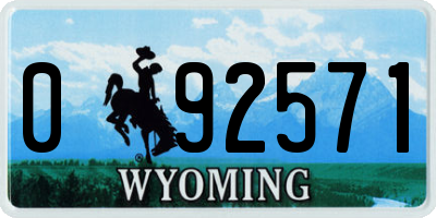 WY license plate 092571
