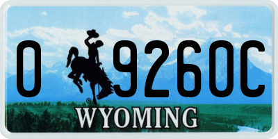 WY license plate 09260C