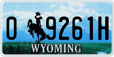 WY license plate 09261H