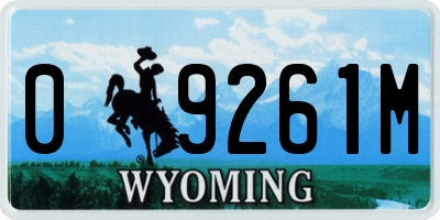 WY license plate 09261M