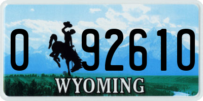 WY license plate 09261O