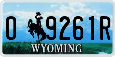WY license plate 09261R