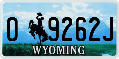 WY license plate 09262J