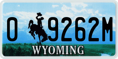 WY license plate 09262M
