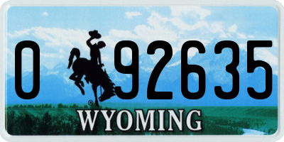 WY license plate 092635