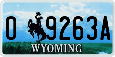WY license plate 09263A