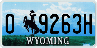 WY license plate 09263H