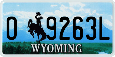 WY license plate 09263L