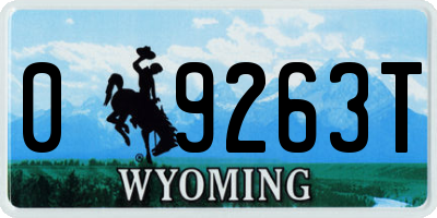 WY license plate 09263T