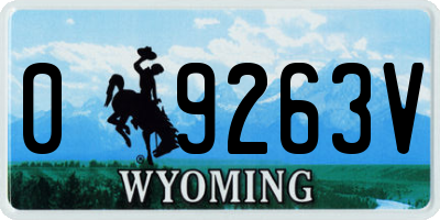 WY license plate 09263V