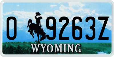 WY license plate 09263Z