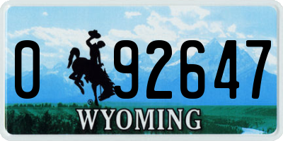 WY license plate 092647