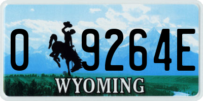 WY license plate 09264E