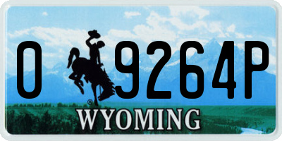 WY license plate 09264P