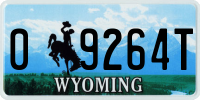 WY license plate 09264T