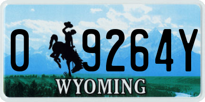 WY license plate 09264Y