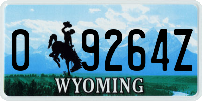 WY license plate 09264Z