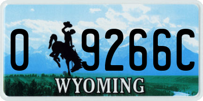 WY license plate 09266C