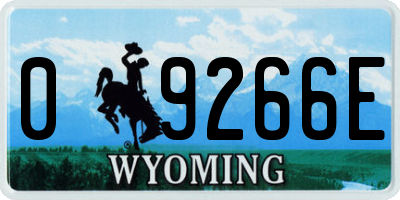 WY license plate 09266E