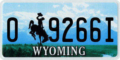 WY license plate 09266I