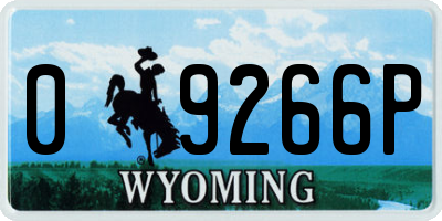WY license plate 09266P