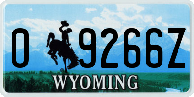 WY license plate 09266Z