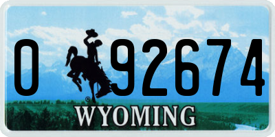 WY license plate 092674