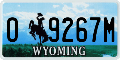 WY license plate 09267M