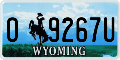 WY license plate 09267U