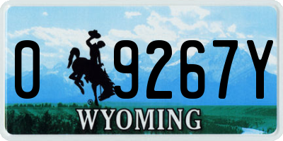 WY license plate 09267Y