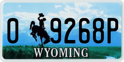 WY license plate 09268P