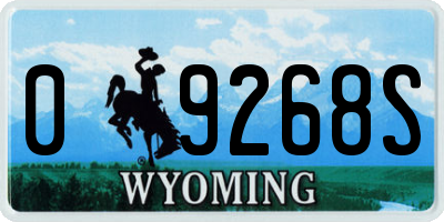 WY license plate 09268S