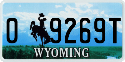 WY license plate 09269T