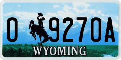 WY license plate 09270A