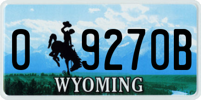 WY license plate 09270B