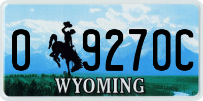 WY license plate 09270C