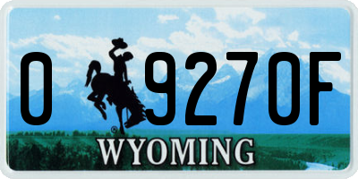 WY license plate 09270F