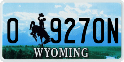 WY license plate 09270N